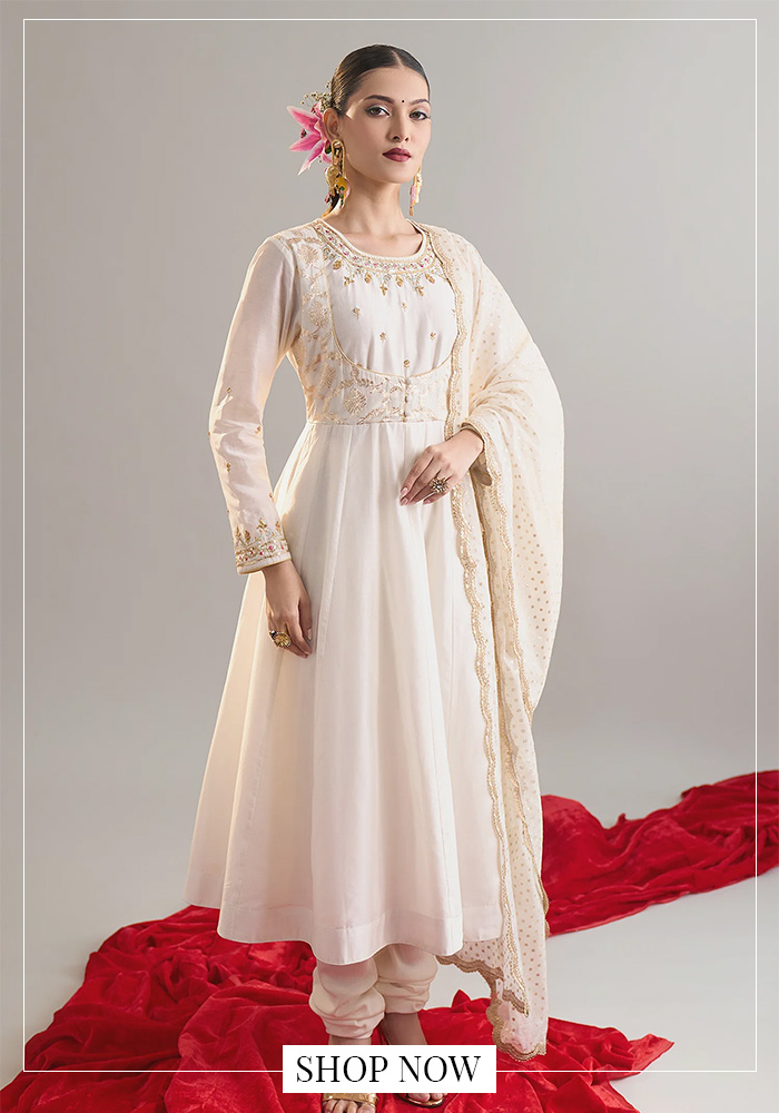 The Ivory Anarkali That Twirls Like a Dream