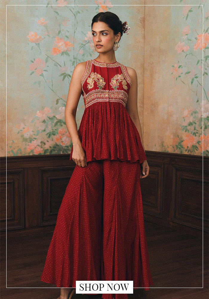 Red Indo-Western Outfit for Modern Indianwear Experimentation