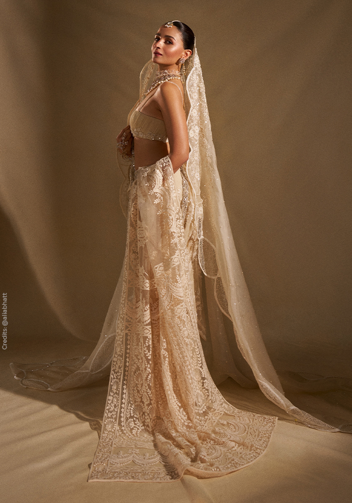 Why Alia Bhatt’s Chikankari Saree Is the Modern Bride’s Blueprint 