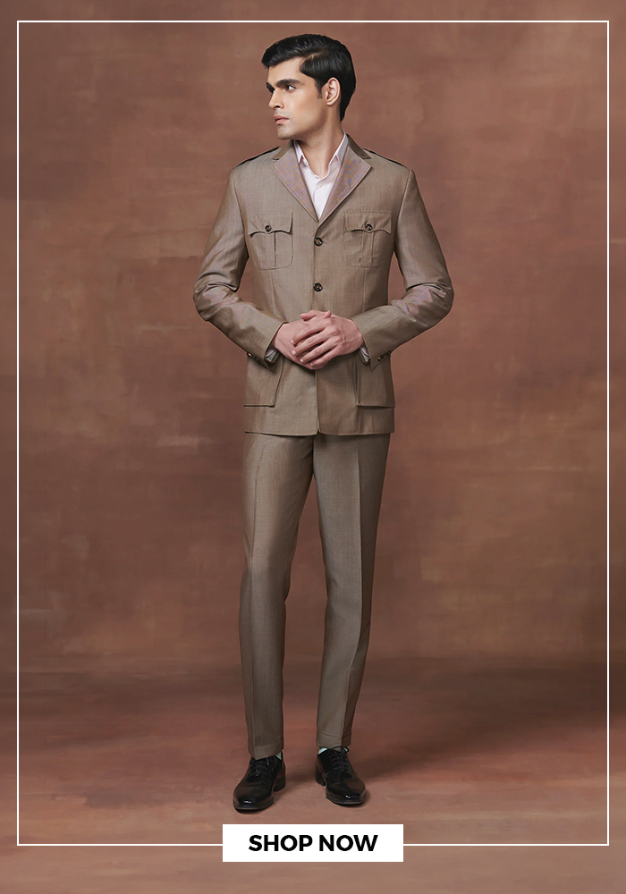 Ranveer Singh Just Confirmed That All-White Is Anything but Boring 8 Brown wool lapel collar tuxedo