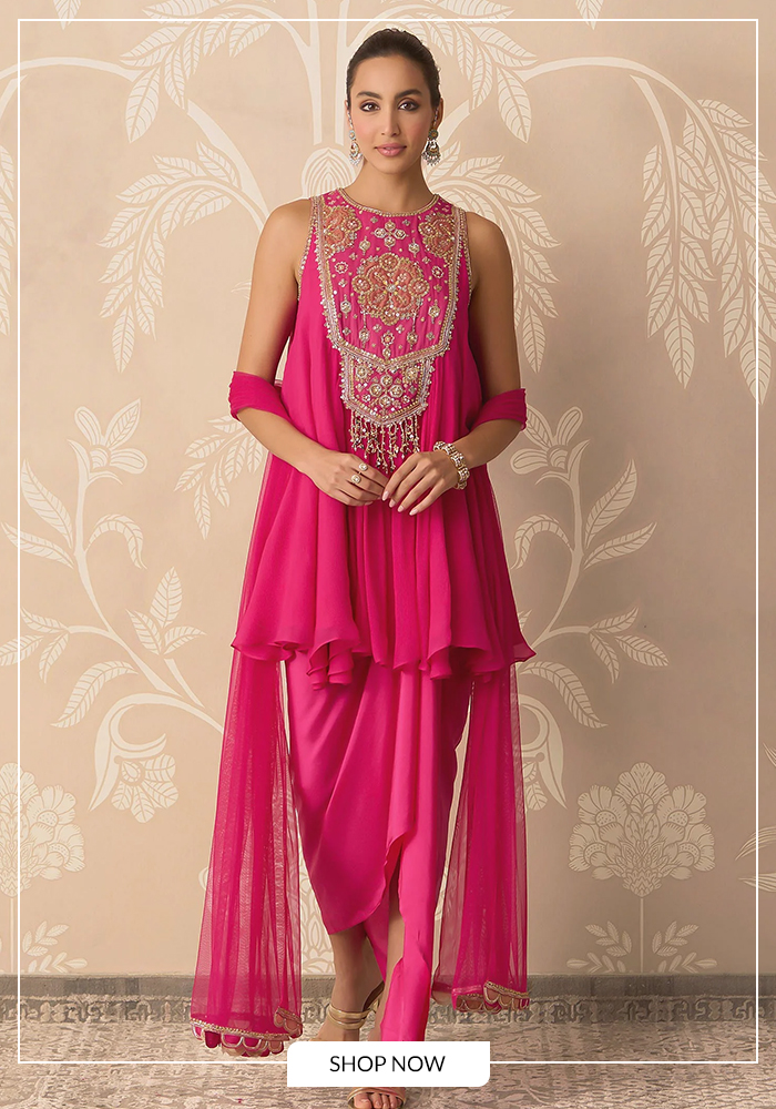 Choga kurta and dhoti pant set for Nabami noon