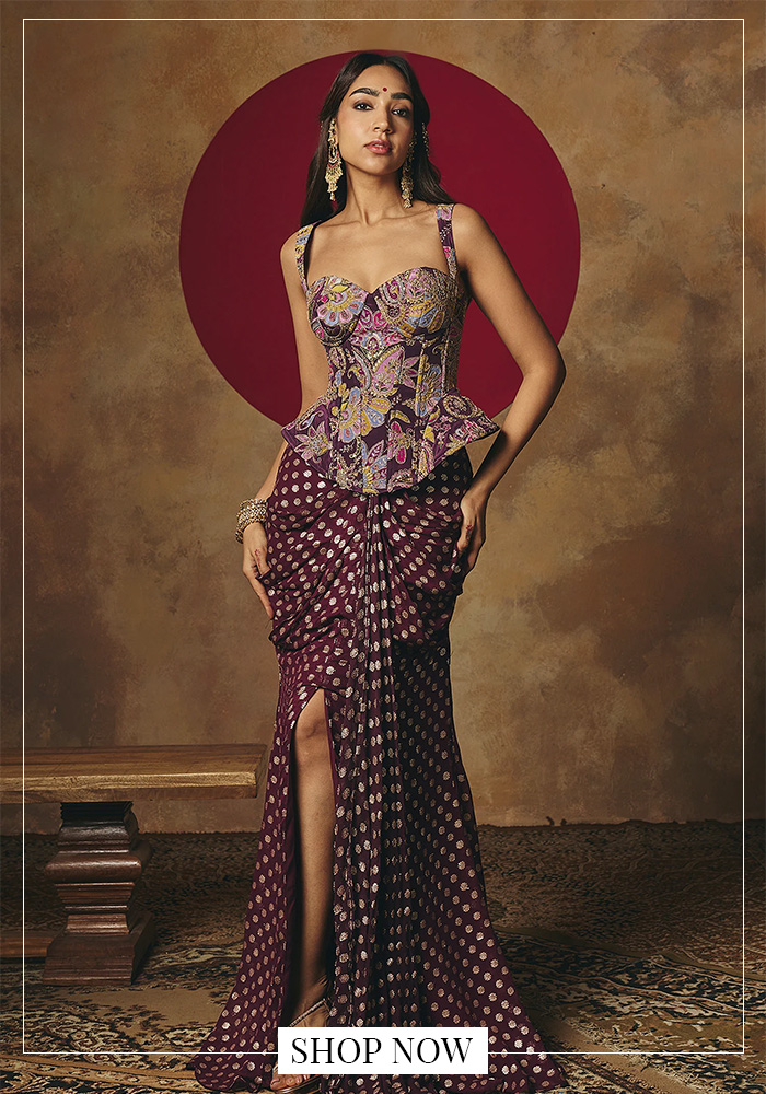 Corset and skirt set for diwali taash party