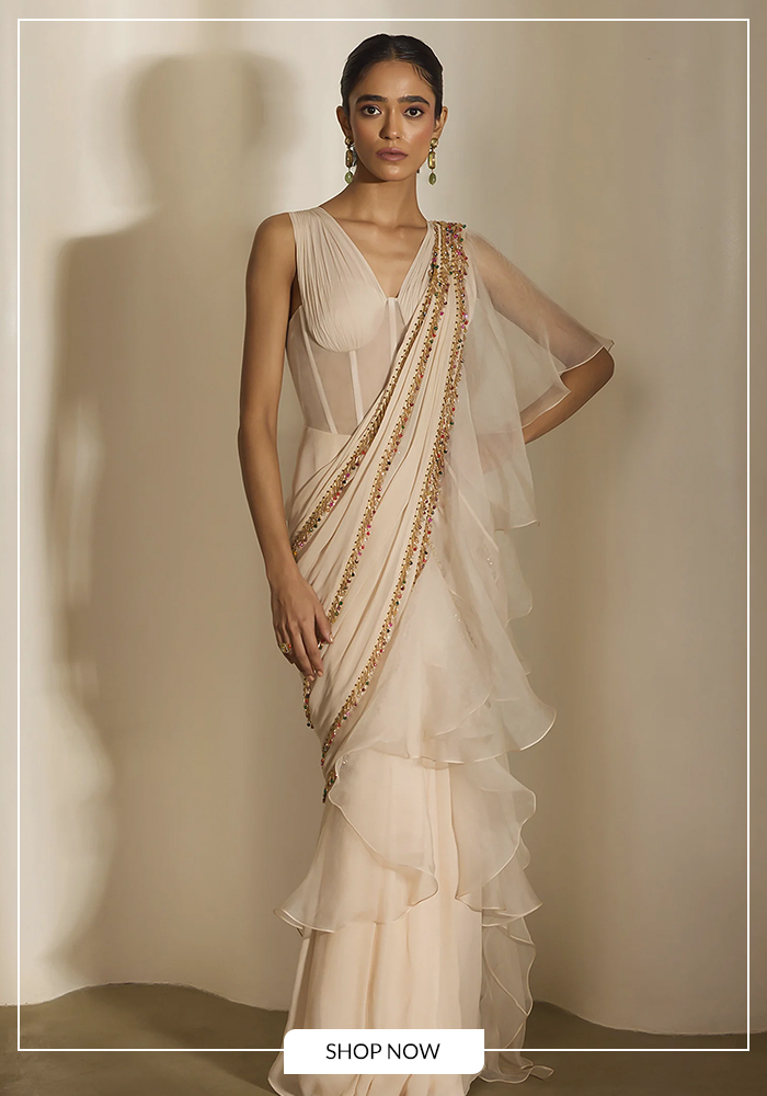 Corset saree gown for