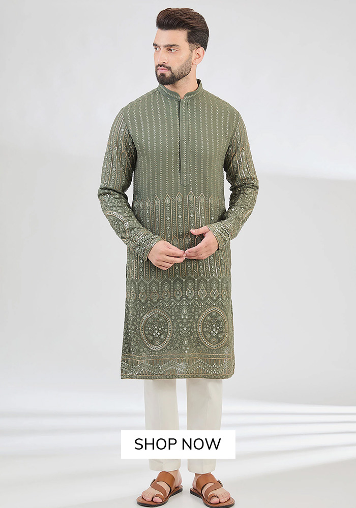 Embroidered Chikankari Kurta