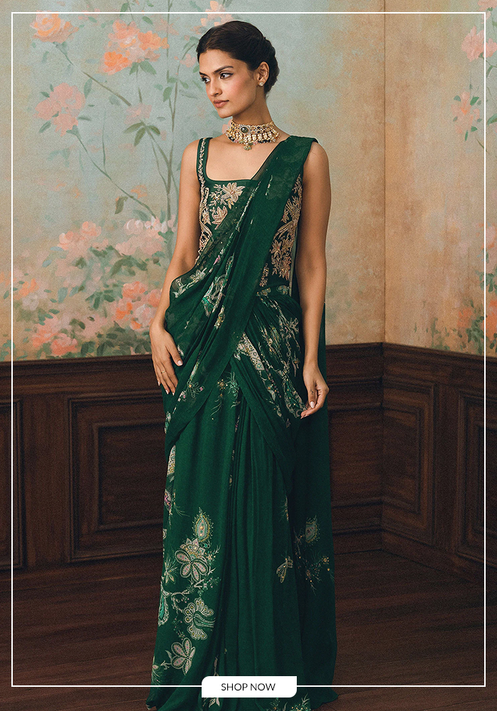 Contemporary Embroidered Corset Saree