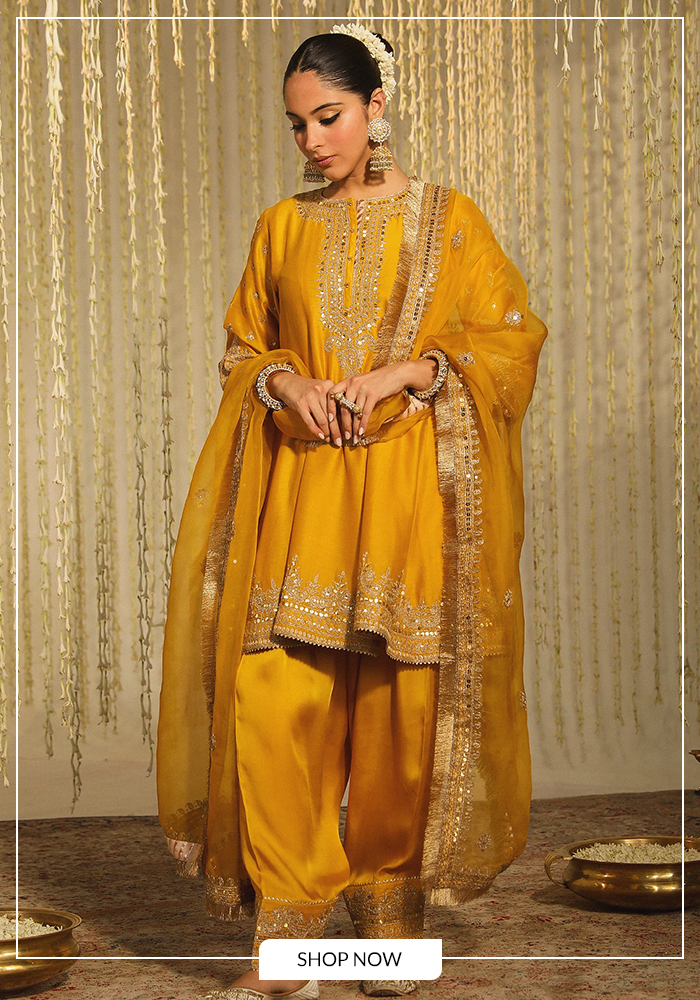 Embroidered kalidar kurta dhoti pant set for day 1 of navratri