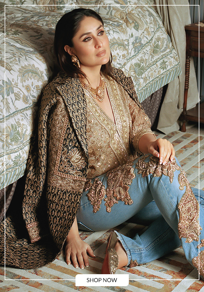 Gold Rajwadi Blouse by Ritu Kumar
