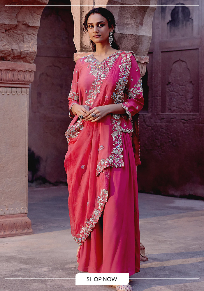 Khushboo Bagri floral zardozi kurta