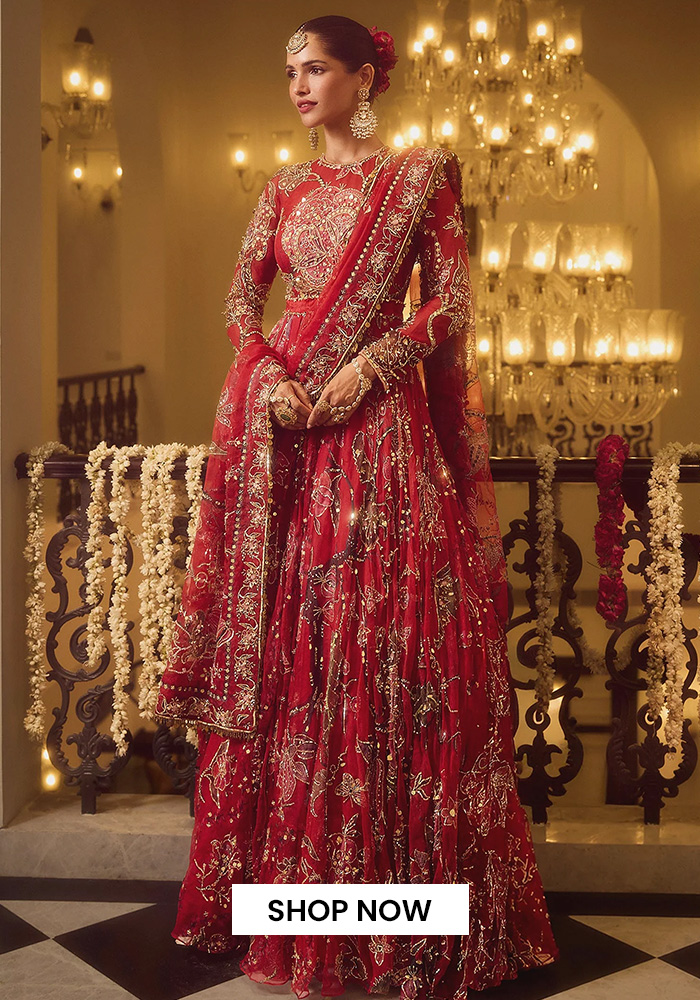 Mahima Mahajan printed anarkali with dupatta for Saudi Engagement