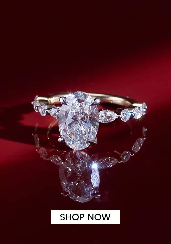 Oval solitaire dimaond engagement ring