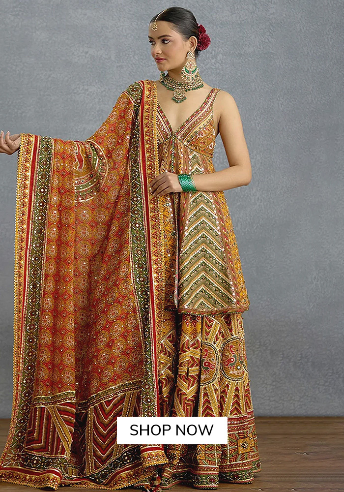 Patola Kurta Sharara Set