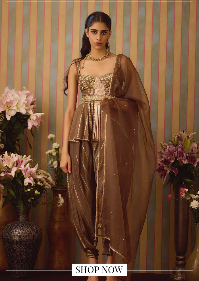Peplum kurti dhoti pant set for UK garba night