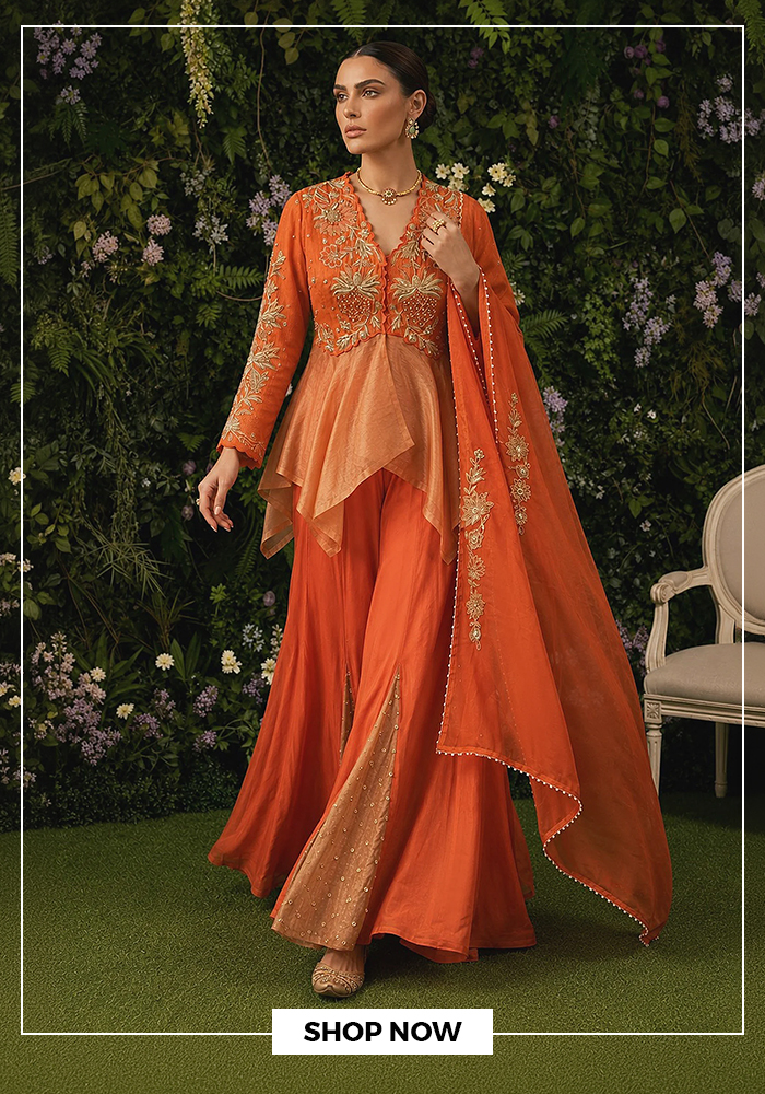 Peplum top and sharara set for diwali house party