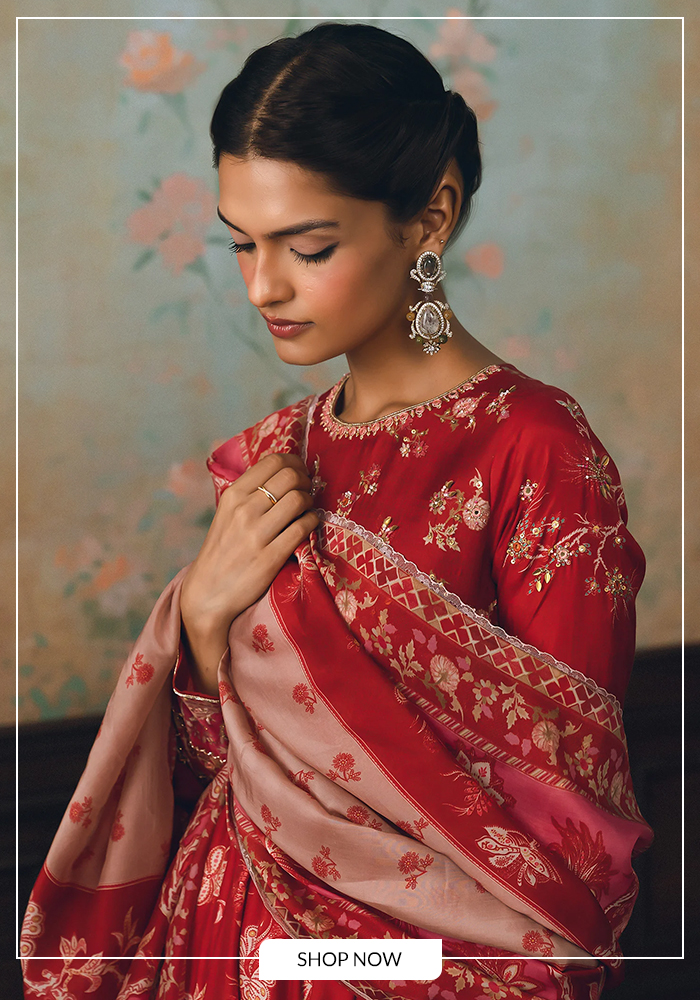 Printed anarkali for bhog lunch