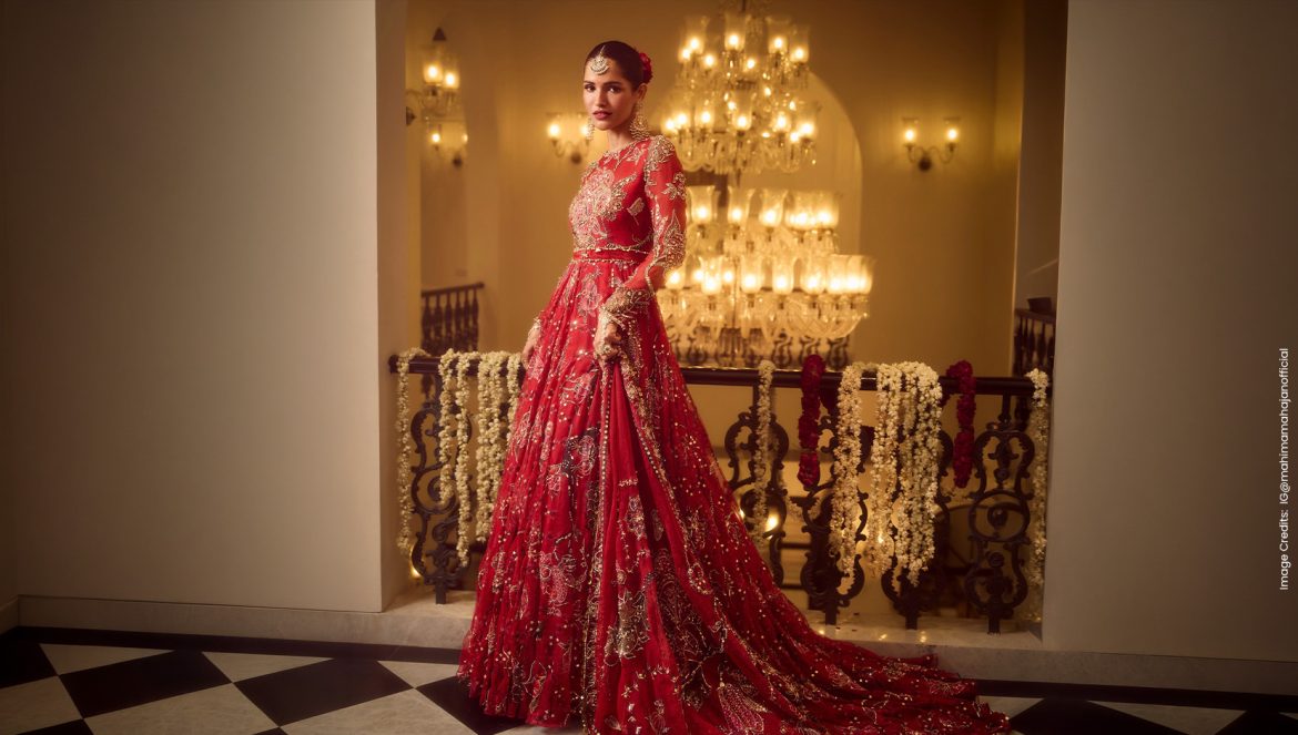 Printed anarkali with dupatta, perfect for saudi engagement party