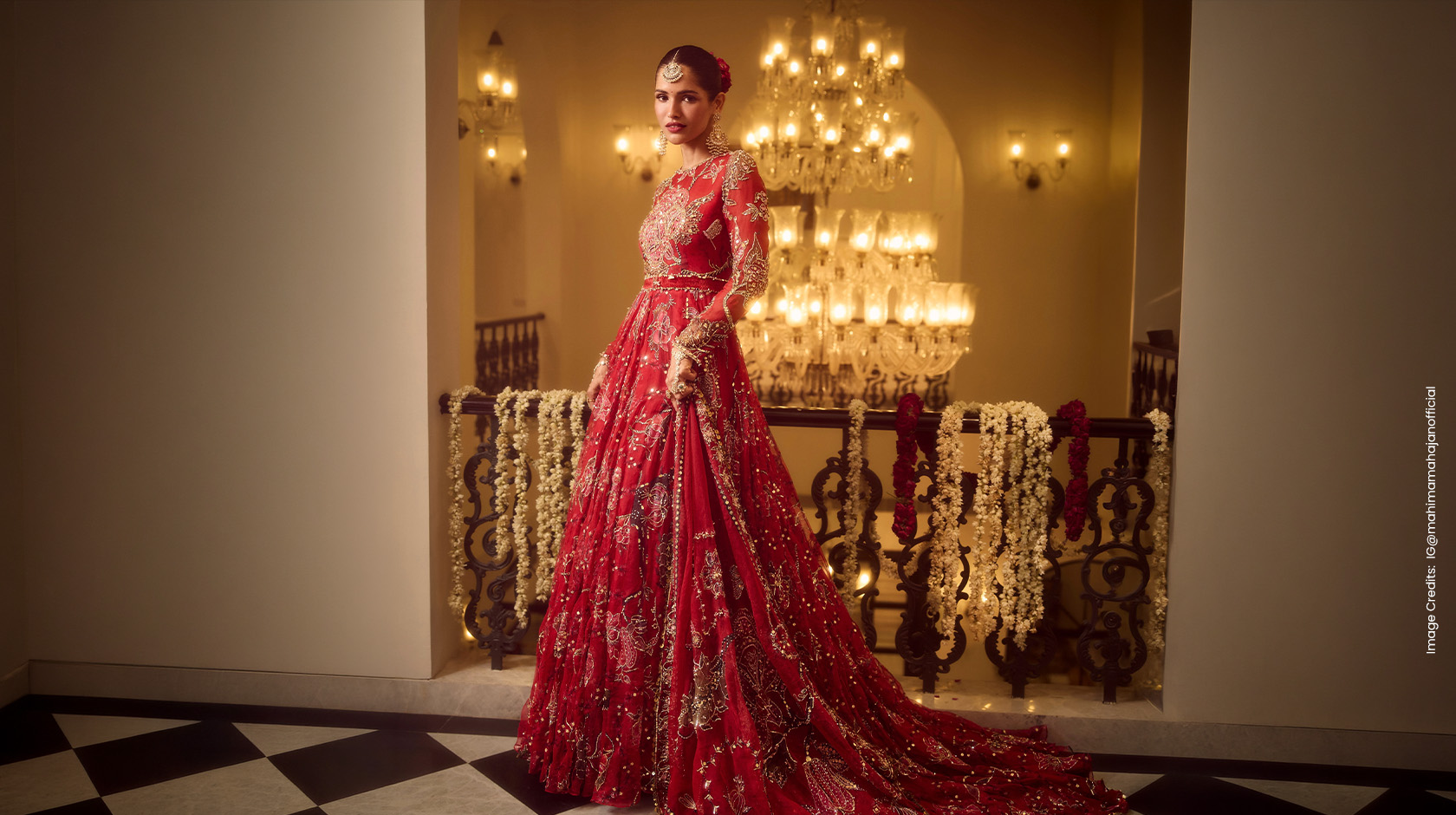Printed anarkali with dupatta, perfect for saudi engagement party