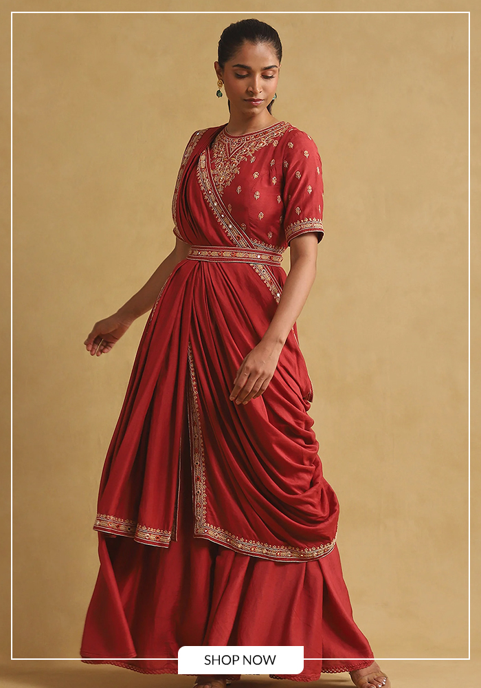 Red saree dress for Karwa Chauth