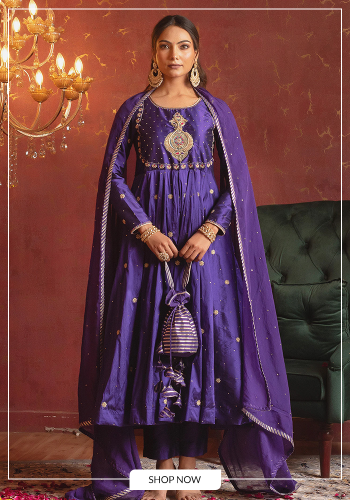 Anarkalis have always had a certain grandeur, but the newer versions lean fluid rather than heavy. Softer fabrics that move well, richer jewel-toned colours instead of pastels, and delicate embroidery that's detailed without being overwrought are defining this season's take. The silhouettes themselves have also shifted, with cleaner lines at the waist and less volume in the skirt, making them easier to dance in during the evening cultural programmes.  Anarkalis With a Modern Mood 