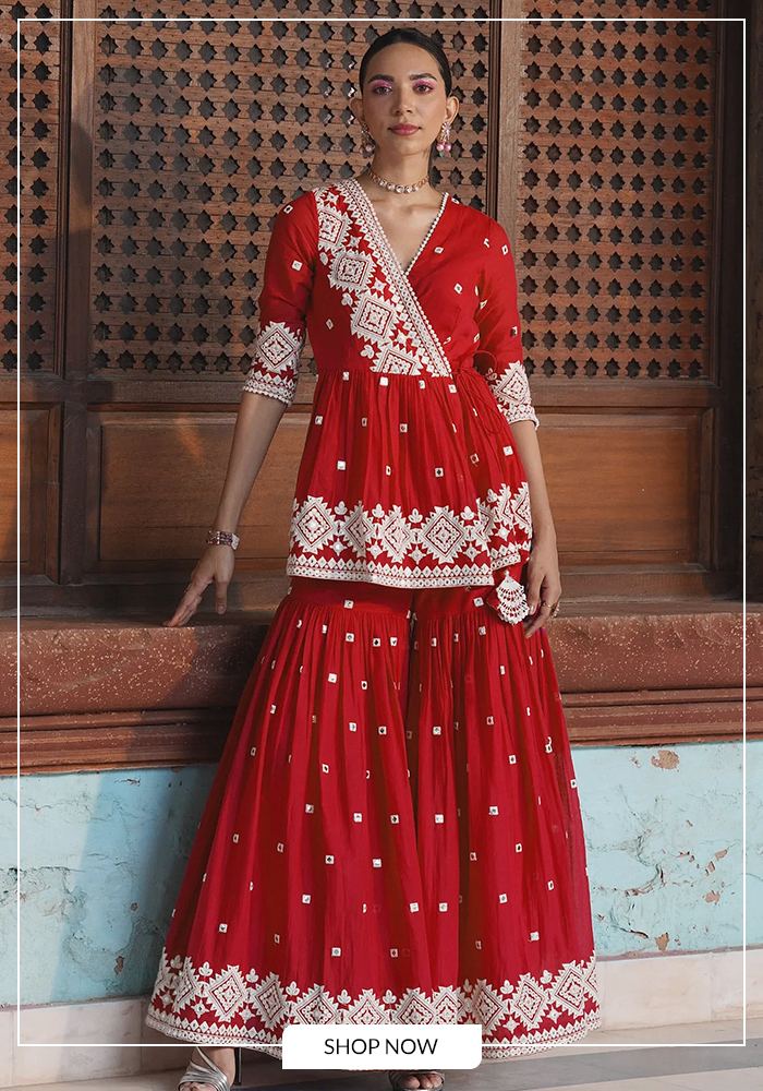 How do you style red for a Navratri look?