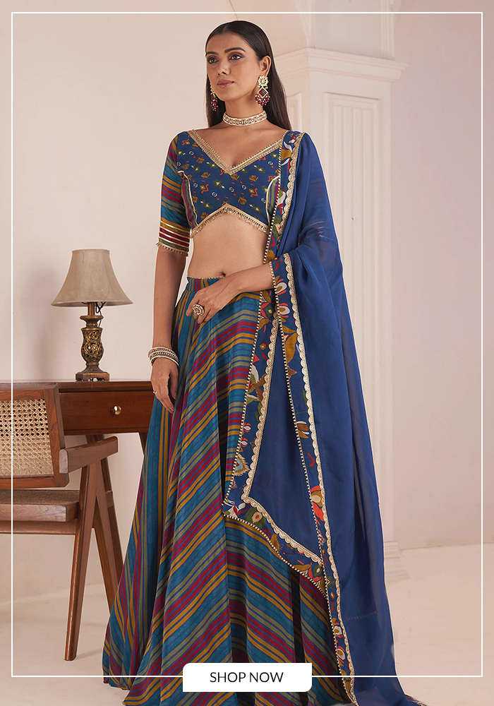 What's a modern way to wear royal blue for Navratri?