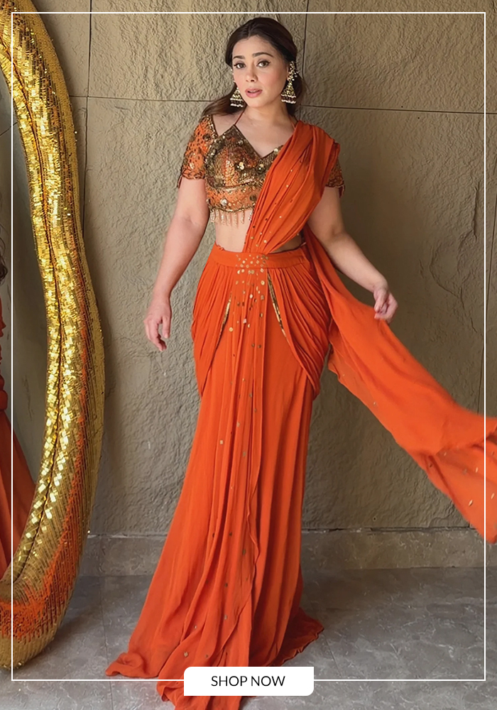 8. A Modern Festive Saree
