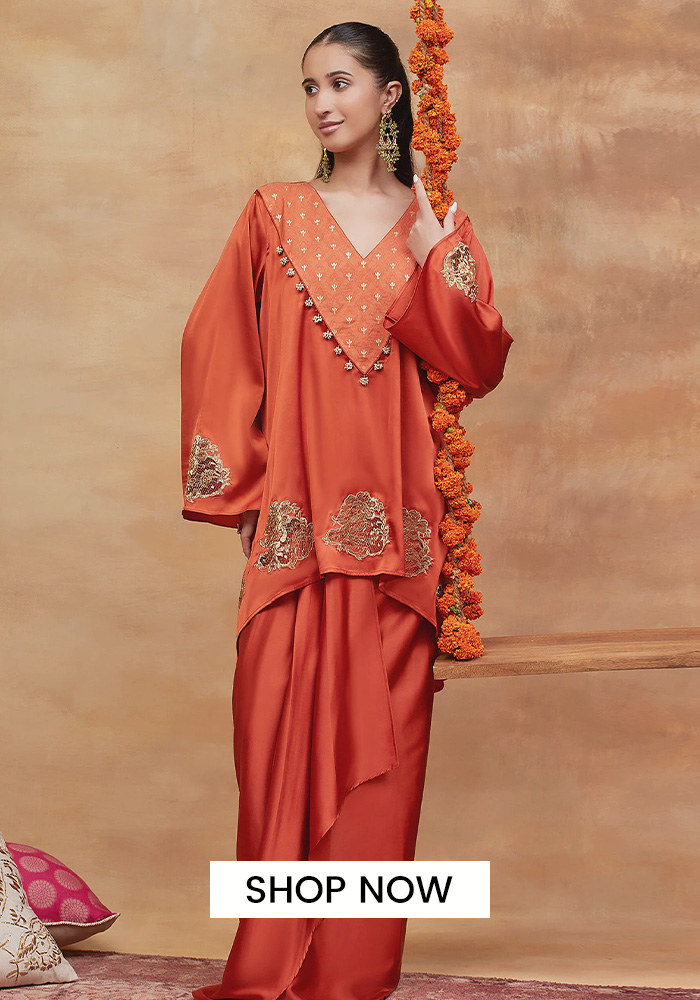 5. A Draped Skirt Set
