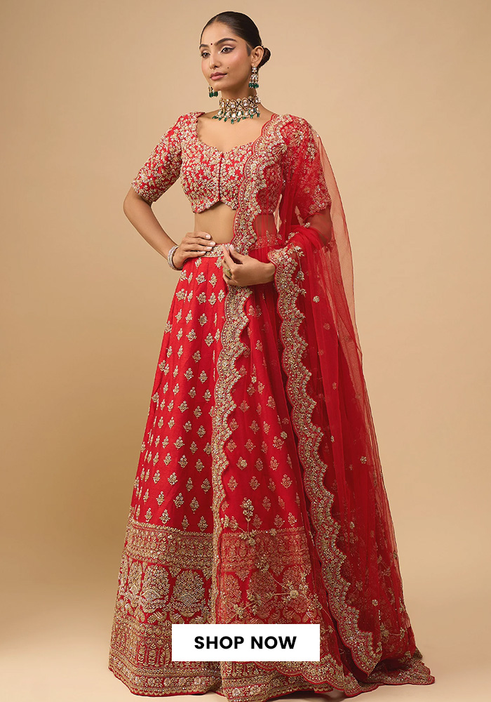 Azeera red bridal lehenga
