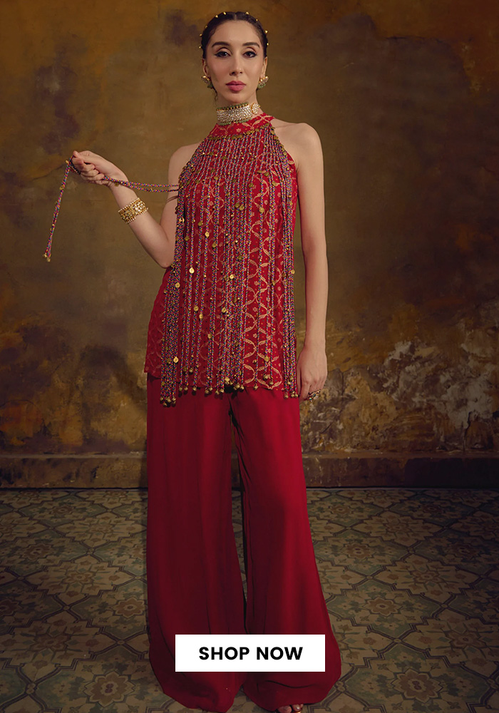 Diwali Outfit Guide: Celebrate the Festival of Lights in Germany 3 Embellished Top and Palazzo Set
