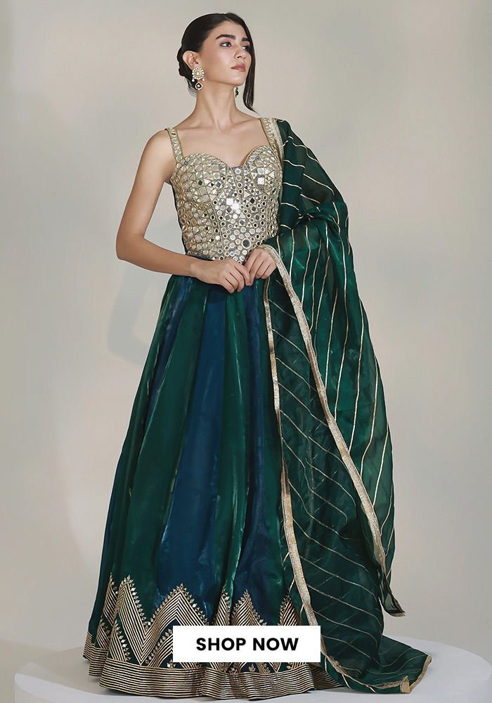 Diwali Outfit Guide: Celebrate the Festival of Lights in Germany 5 Embroidered Corset Lehenga Set