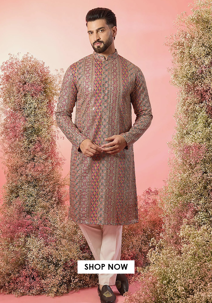 Festive Radiance Georgette Embroidered Kurta