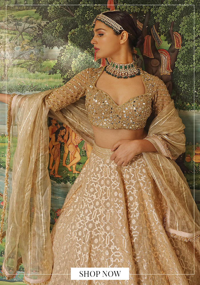 Gold lehenga set