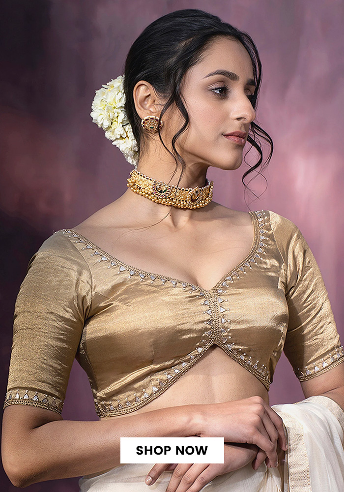 Gold embroidered blouse