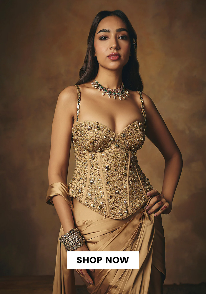 6 Diwali Outfit Trends Everyone Will Want to Copy This Year 10 Golden hand embroidered blouse