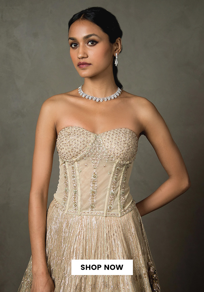 Gota embroidered corset blouse
