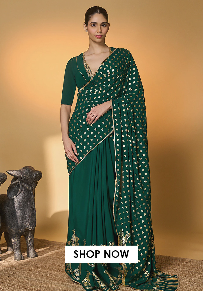 Green Chhath puja saree