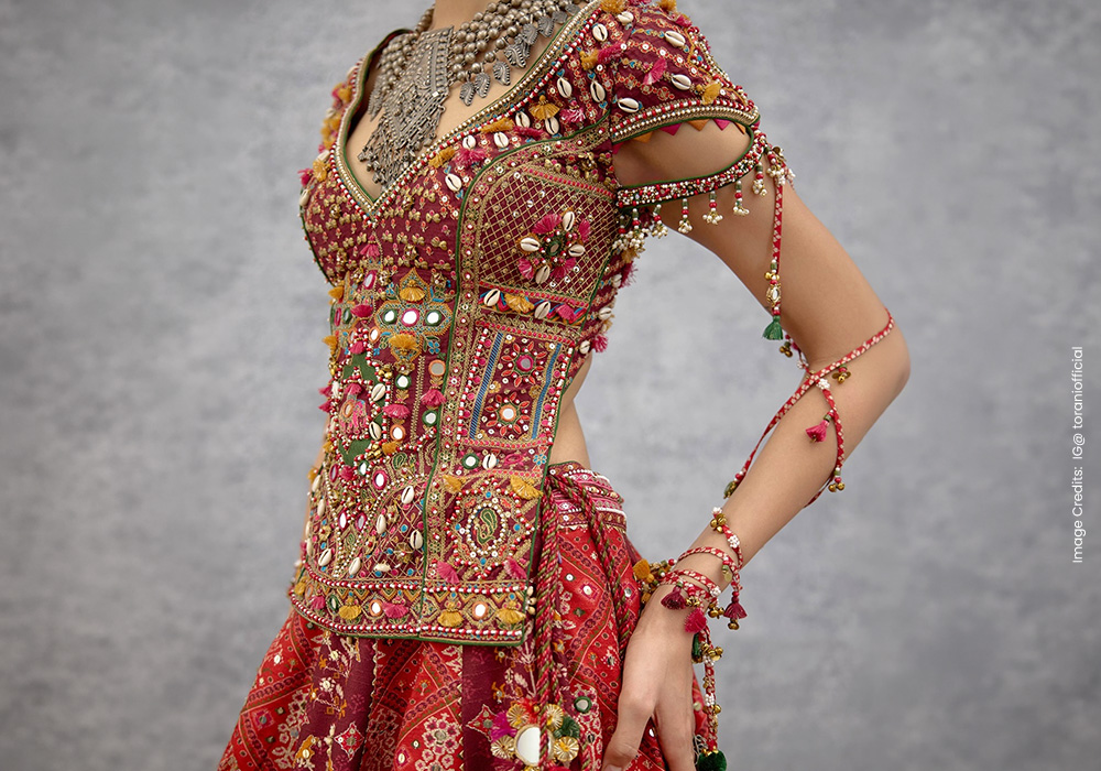 Intricate Embellishments: Embroidery, Pearls and Ghungroo Detailing