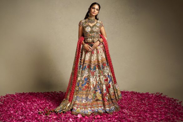 Isha Ambani wearing Torani Radha-Krishna lehenga