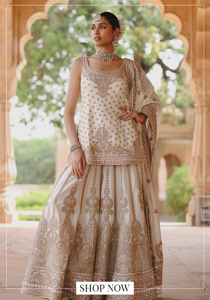 Ivory kurta sharara set