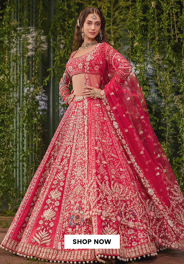 Jigar and Nikita red bridal lehenga
