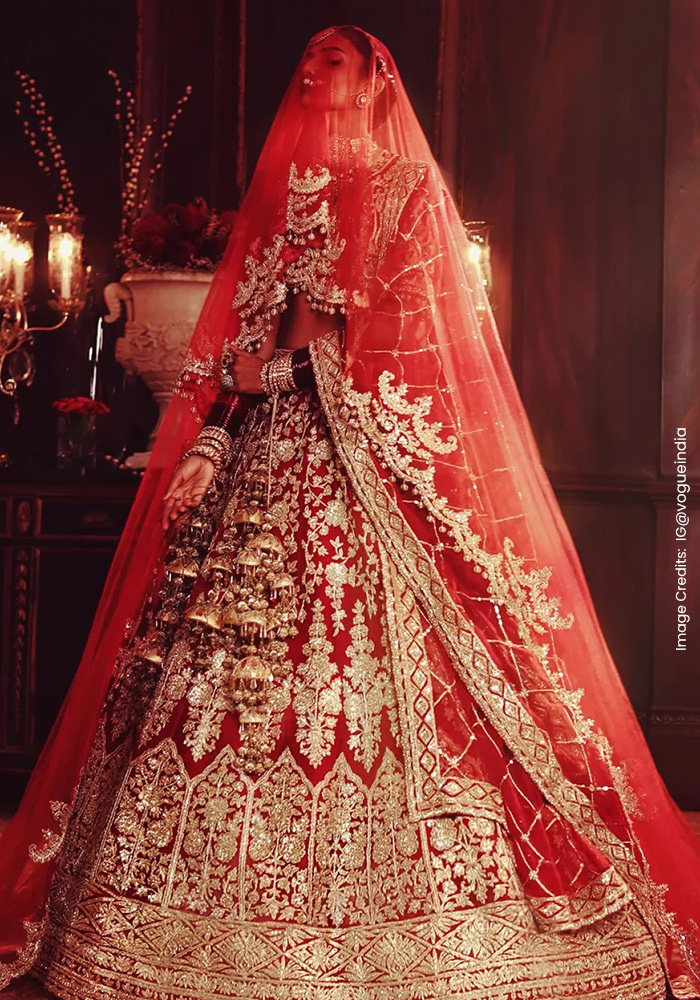 Manish Malhotra red bridal lehenga