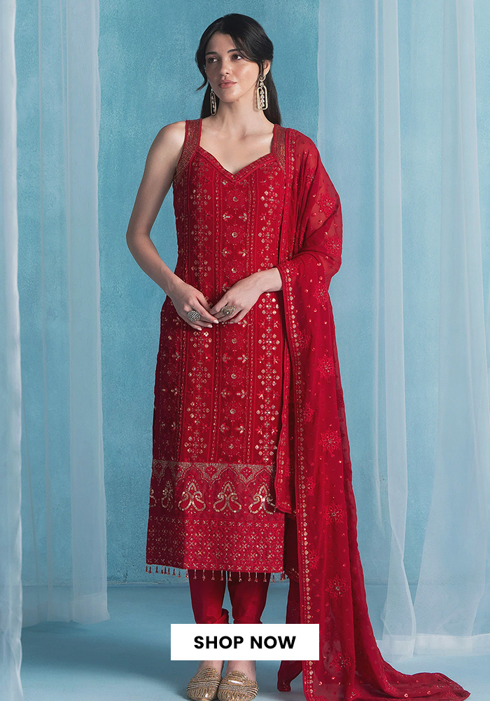 Maroon georgette kurta set