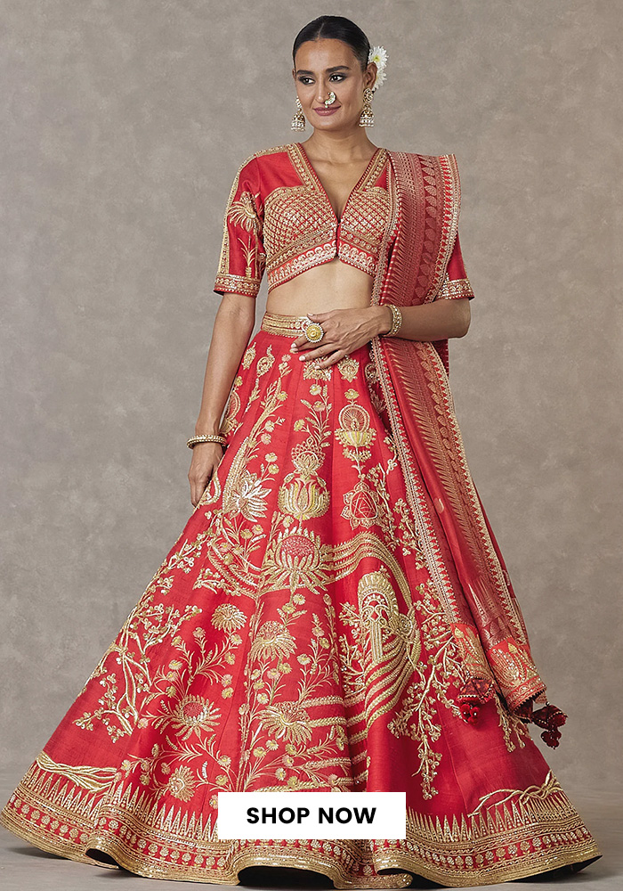 Masaba red bridal lehenga