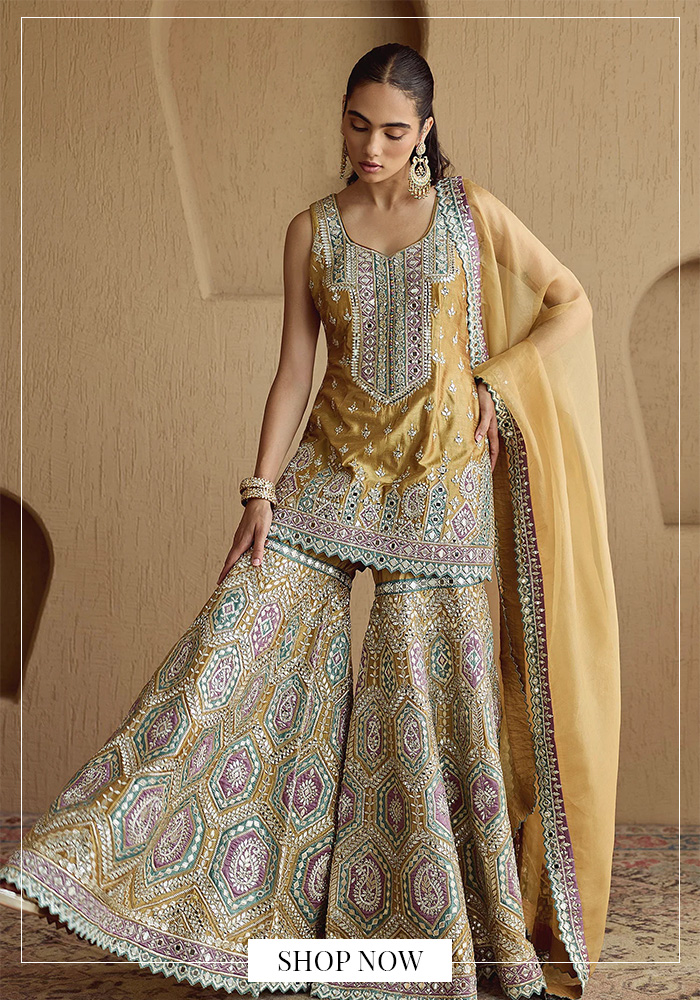 Mustard silk kurta set