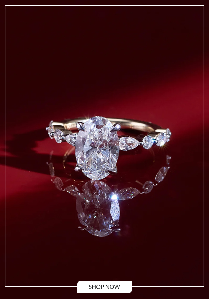 Oval solitaire diamond ring (oval shaped diamond ring)