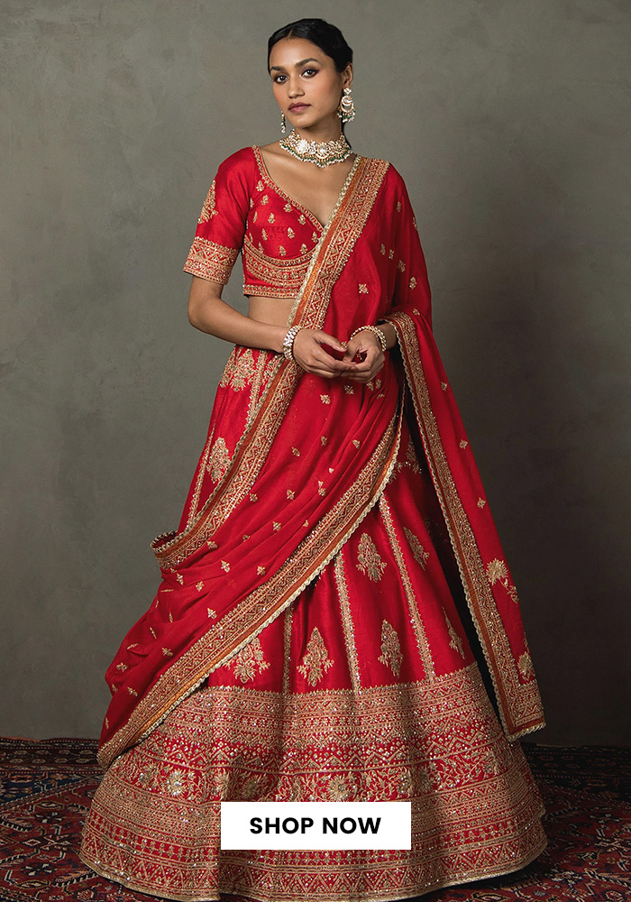 Ritu Kumar red bridal lehenga
