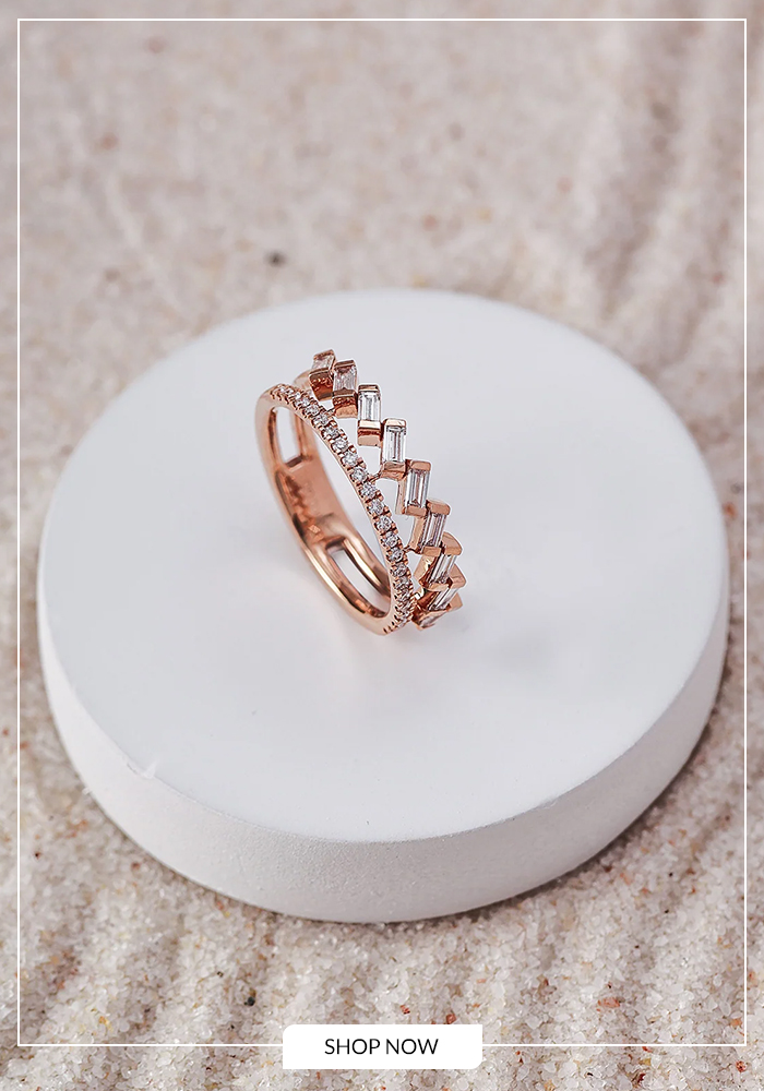 Rose gold diamond ring