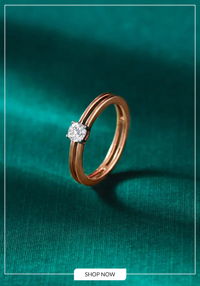 Sleek Curve Solitaire Band (round diamond ring)