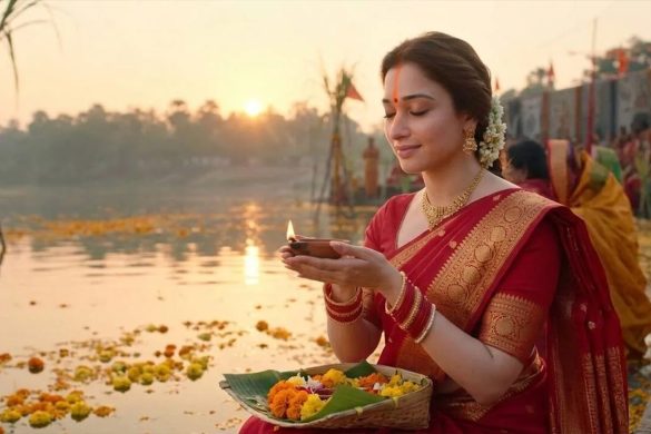 Tamannaah Bhatia doing chhath puja