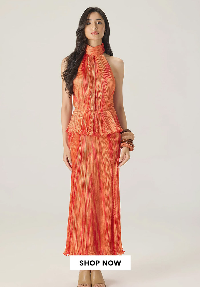 Vibrant Peplum Maxi