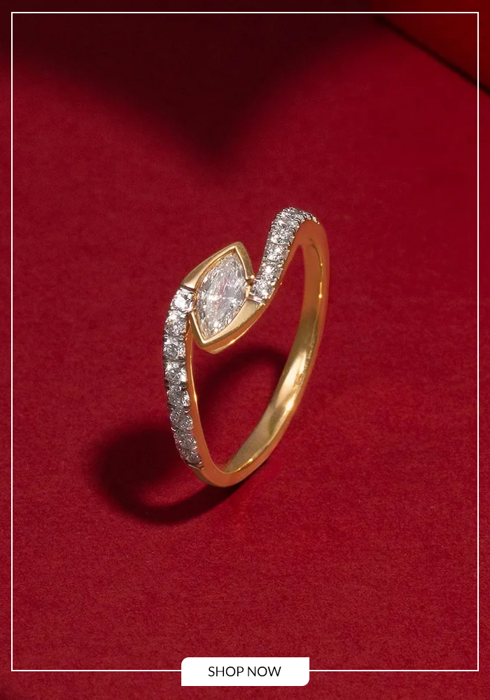 Yellow gold diamond ring